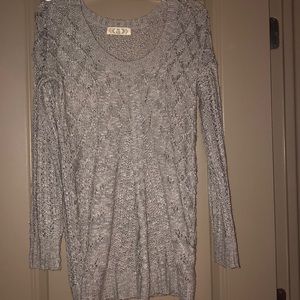 Grey pink rose sweater